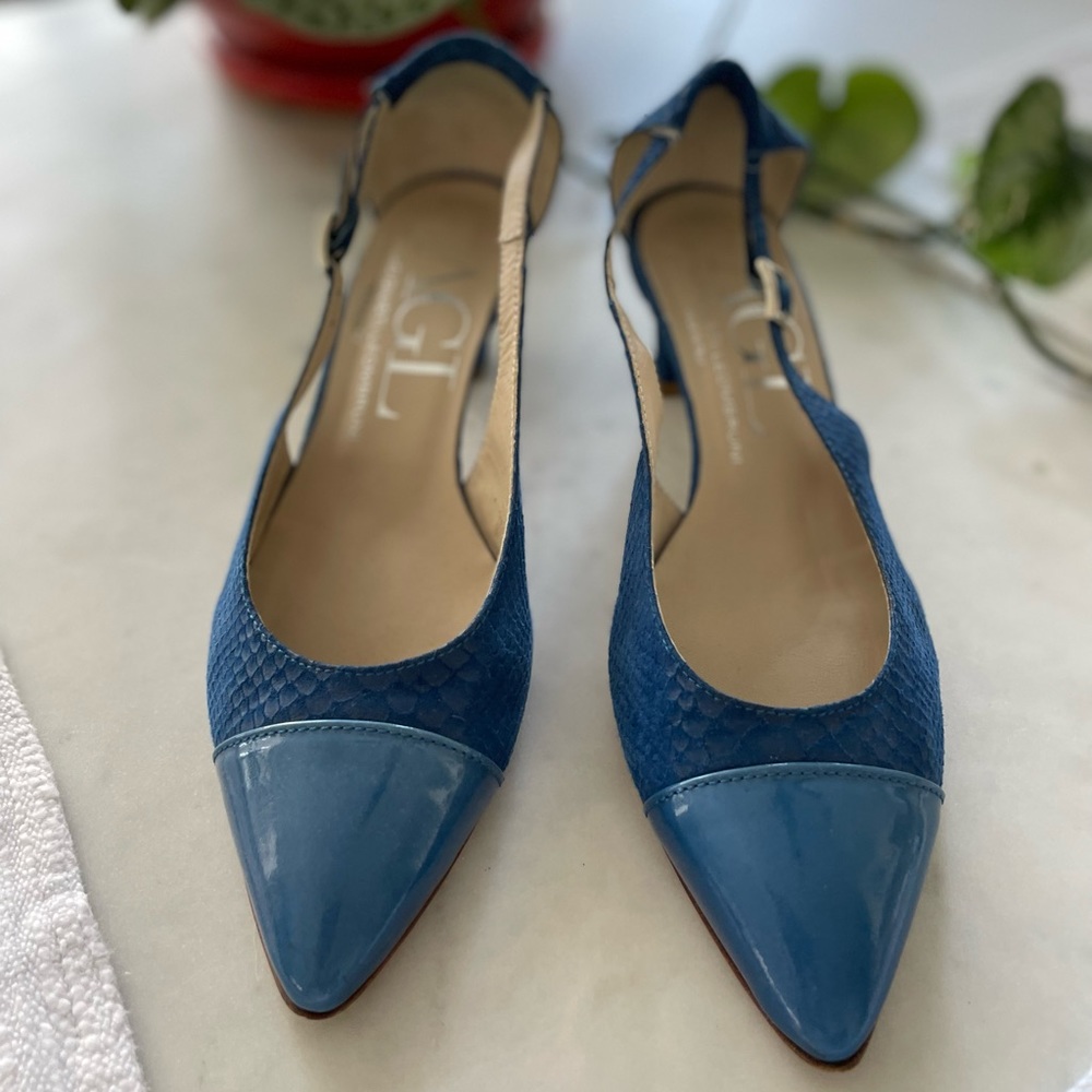 AGL blue kitten heels